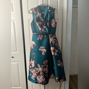 Floral Teal Sleeveless Dress